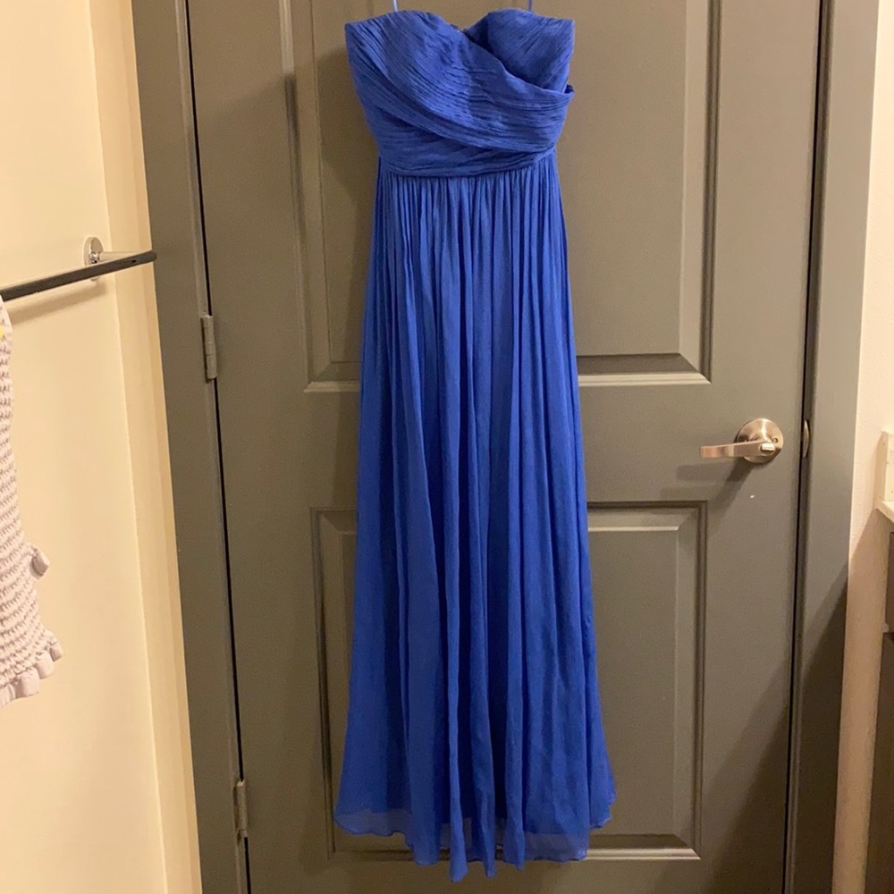 J Crew Cobalt Blue Silk Bridesmaids Dress